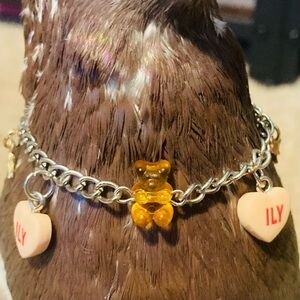 valentine charms orange silver bracelet jewelry